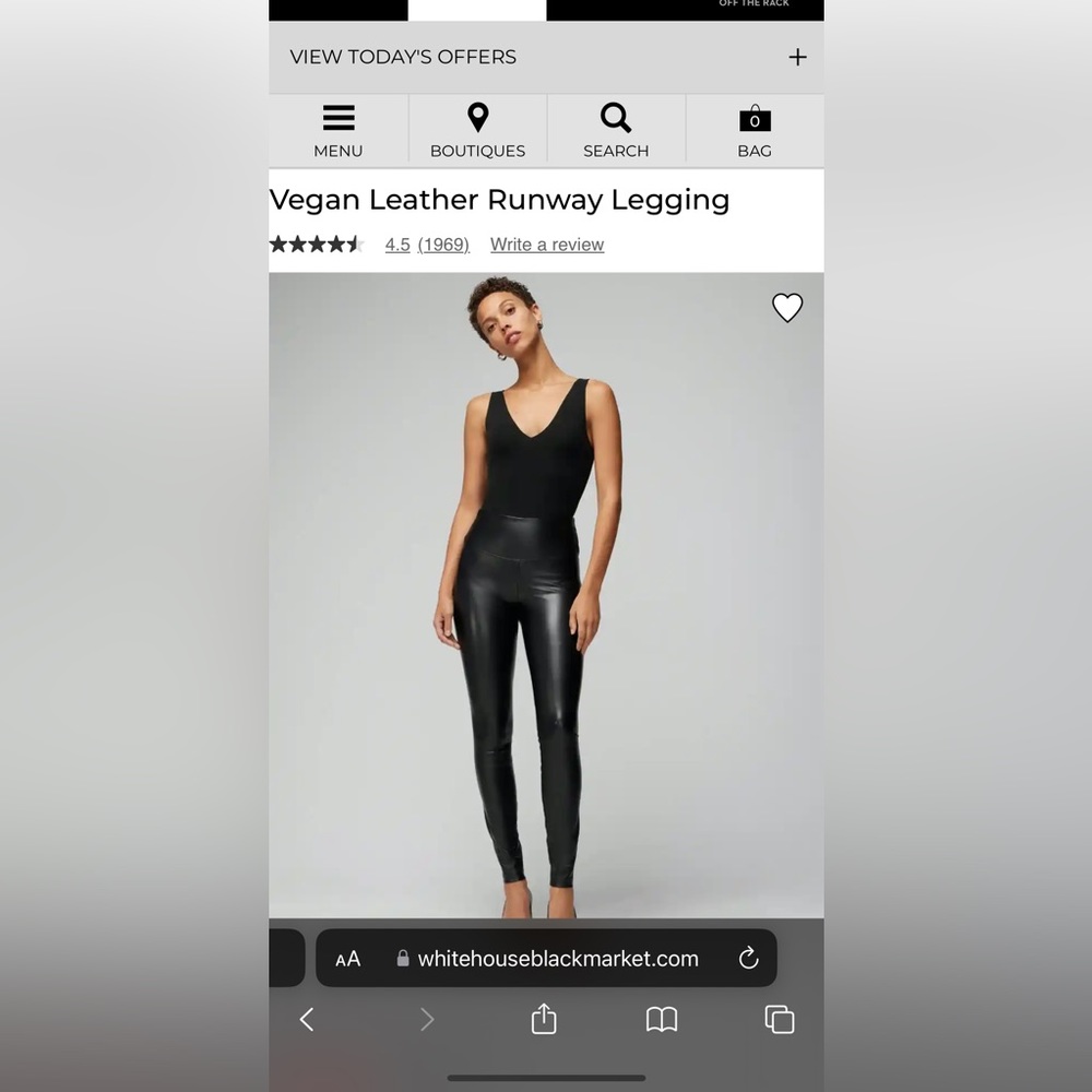 Vegan leather runway leggings. Black. Size 2